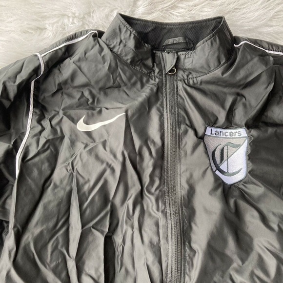 Nike Windbreaker Jacket Sz S Zip Up Lined Black Churchill Lancers Eugene Sports - Picture 4 of 10